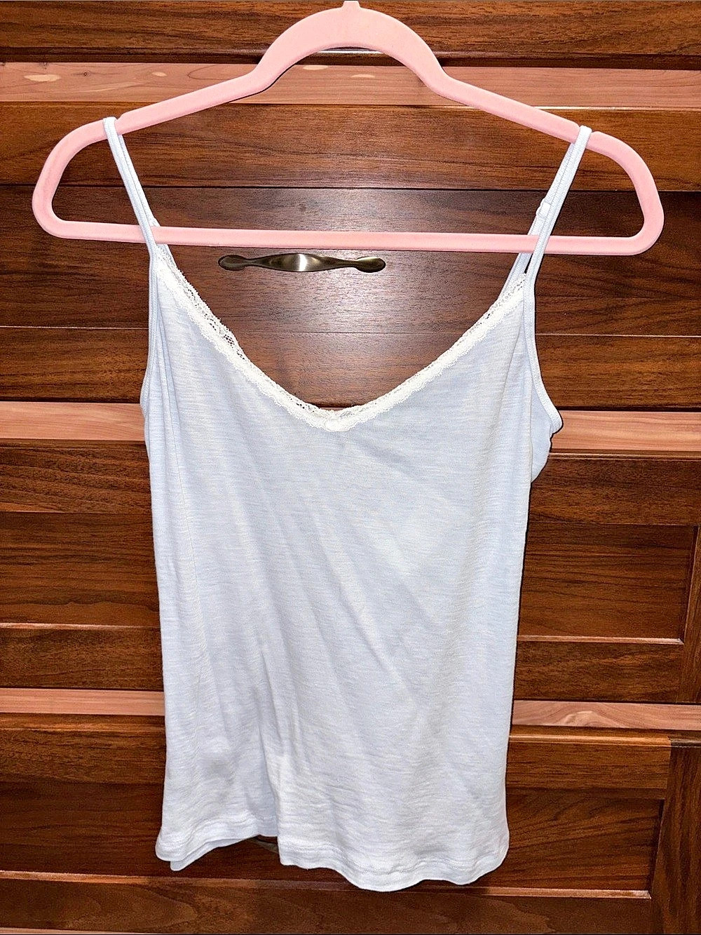 Brandy Melville Light Blue Cotton Lace Trim Camisole